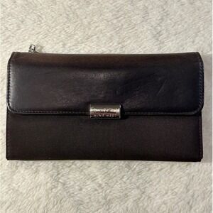 Nine West Brown Faux Leather Clutch Wallet Organizer‎